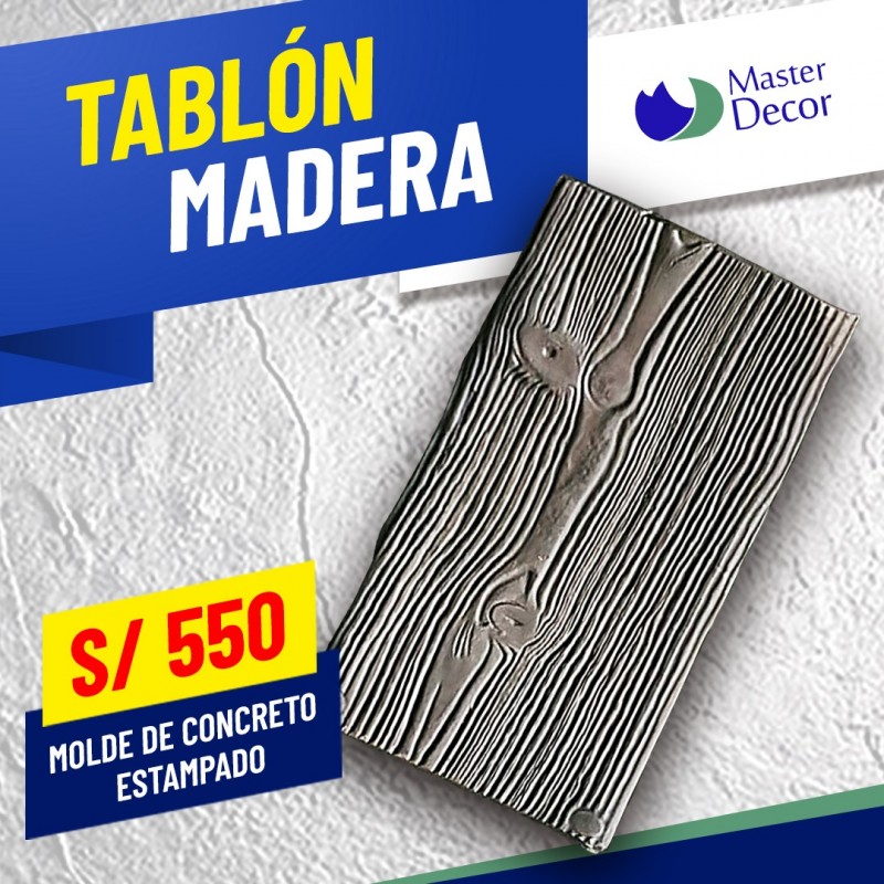 Molde de Piedra Tablon Madera por pieza